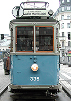 Tram 335 at Norrmalmstorg in Stockholm, at Djurgrdslinjen the mars 31 2001.